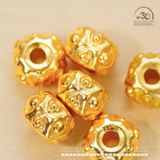  Charm Tròn Mắt Vuông Lớn 8.19mm - Bạc 925 Mạ Vàng Cao Cấp 