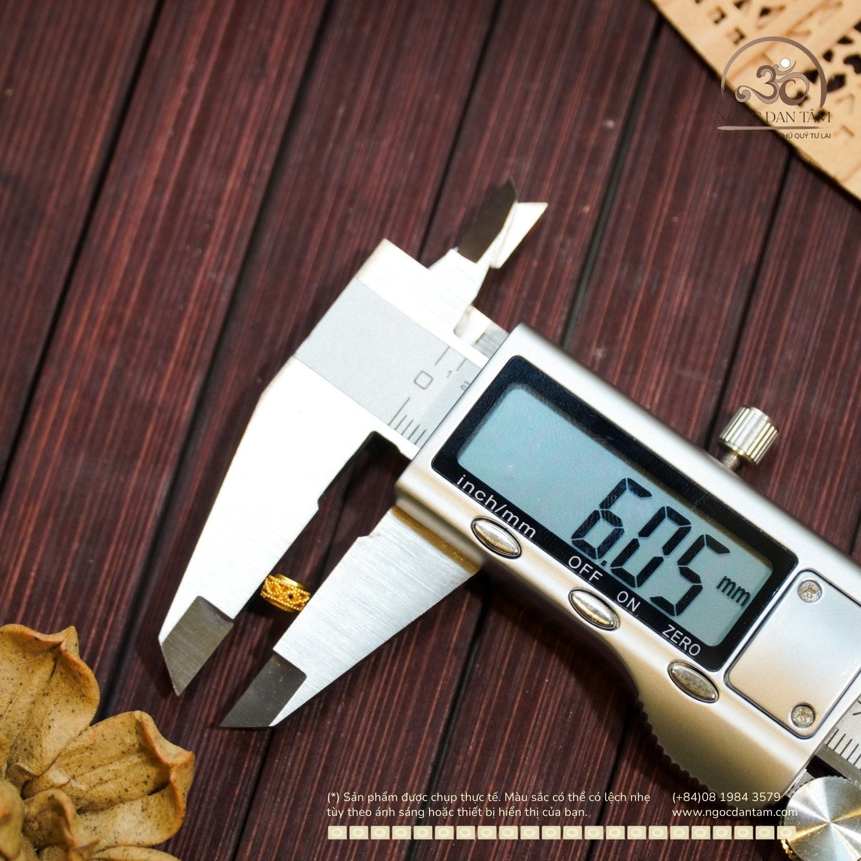  Charm Tròn Họa Tiết 6mm - Kim Loại Mạ Vàng 