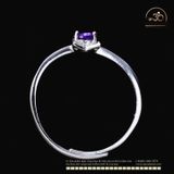  Nhẫn Bạc 925 Đính Đá Thạch Anh Tím 4mm 