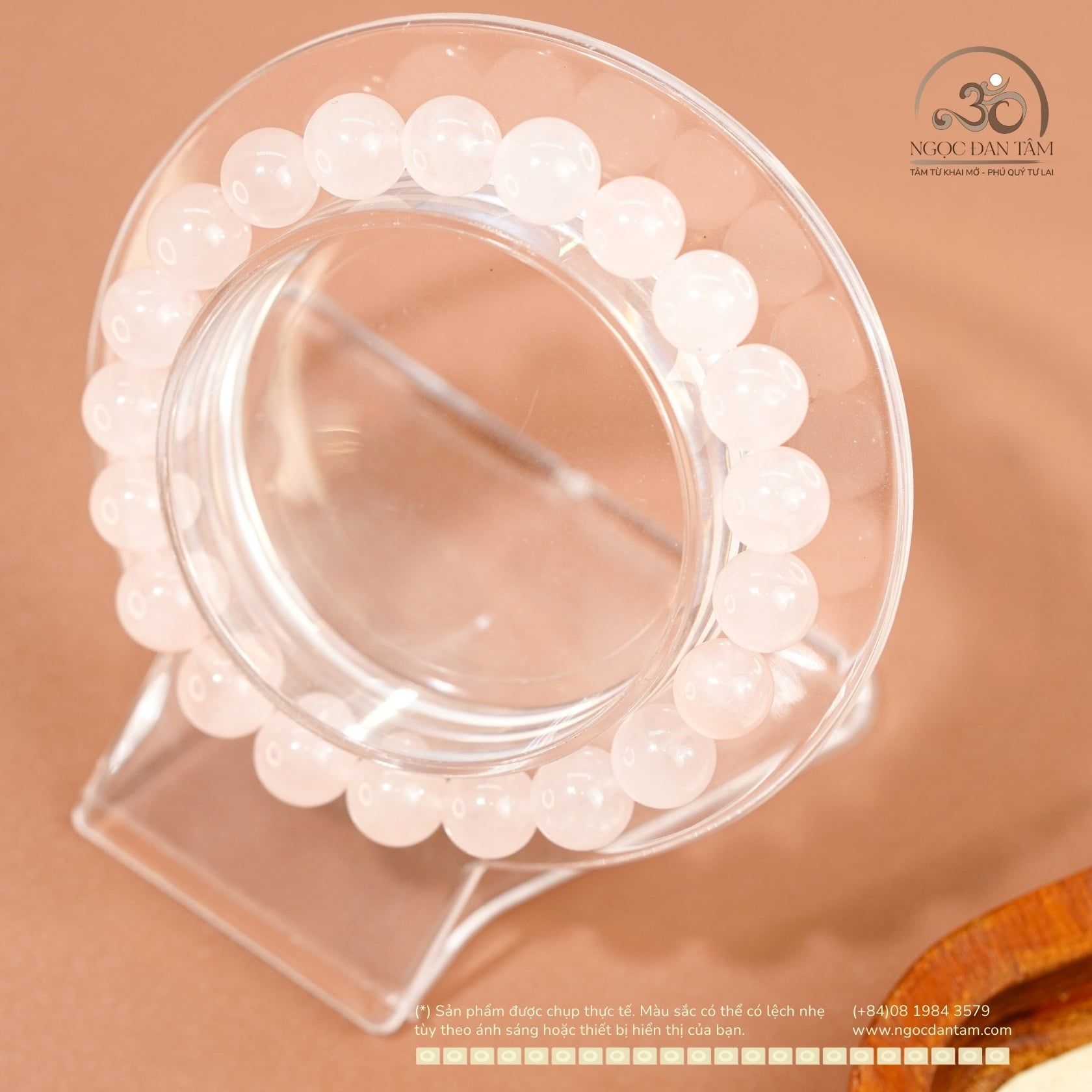  Vòng Tay Thạch Anh Hồng Đậm 8mm 4A 