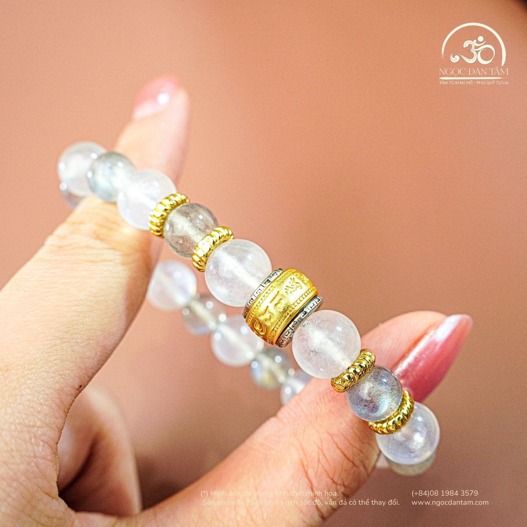  Vòng Tay Hắc - Bạch Nguyệt Quang Phối Charm 