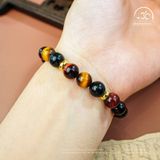  Vòng Tay Đá Mắt Hổ Tam Tài 8mm 5A 