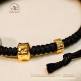  Vòng Cổ  + Vòng Tay Thắt Dây Charm Bánh Xe Pháp Luân Bạc 925 Mạ Vàng Cao Cấp 