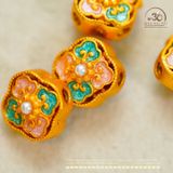  Charm Bướm Đính Ngọc Trai 9,08mm - Kim Loại Mạ Vàng Cao Cấp 