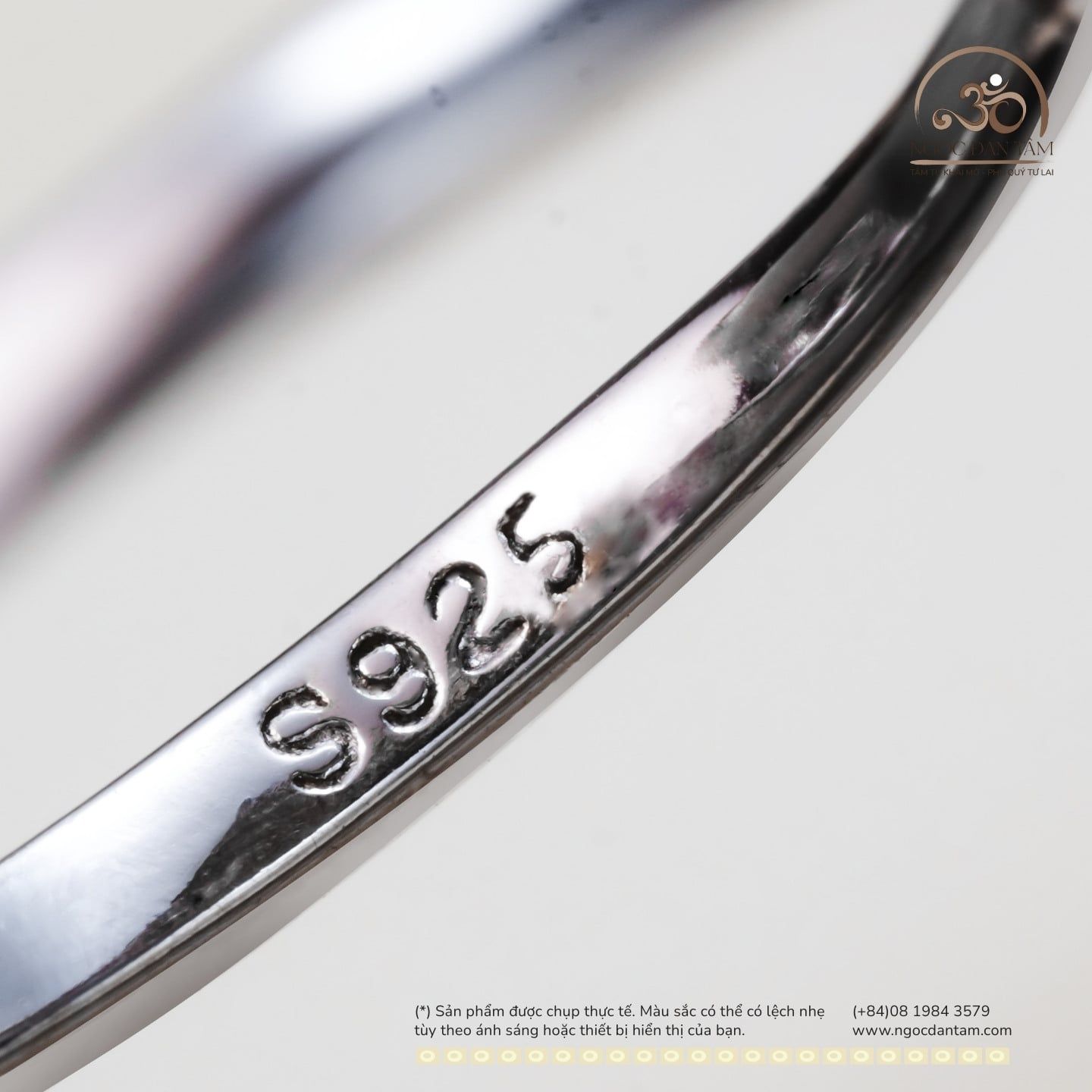  Nhẫn Bạc 925 Đính Đá Sapphire 3mm 