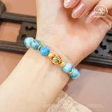  Vòng Tay Đá Larimar 10mm 3A Phối Charm Minh Châu 