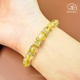  Thạch Anh Tóc Vàng 8mm 7A Phối Charm Bạc Mạ Vàng 