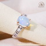  Nhẫn Bạc 925 Đính Đá Opal 8x10mm 