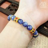  Vòng Tay Kyanite 9mm 4A Phối Charm Mạ Vàng 