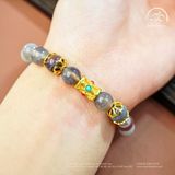  Vòng Tay Mã Não Botswana 2A - 8mm Phối Charm Lu Thống 