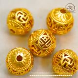  Charm Tròn Chữ Vạn 10,36mm - Kim Loại Mạ Vàng Cao Cấp 
