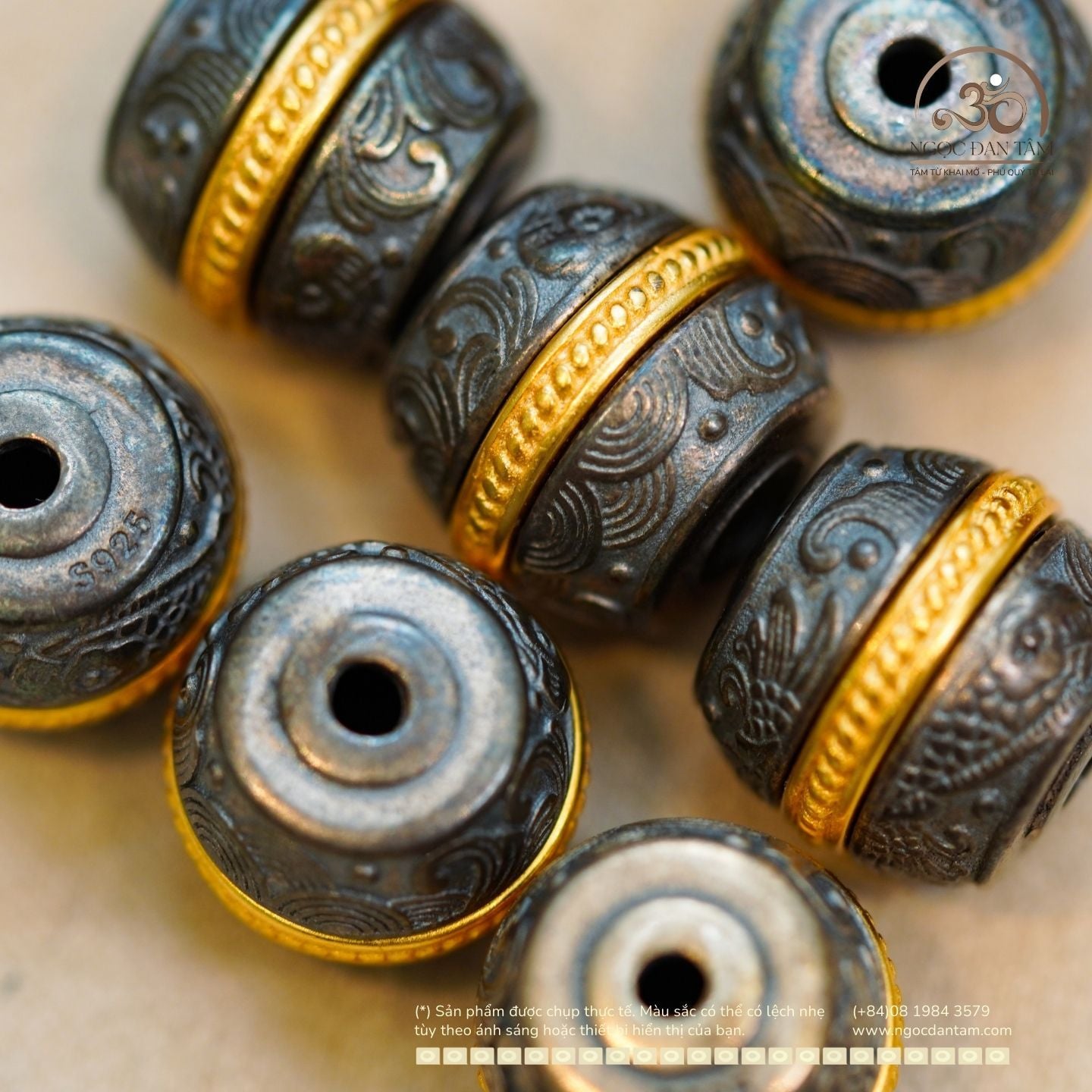  Charm Dao Phổ Ba 4 Mặt (Phurpa) 12,8 - Bạc 925 Mạ Vàng Cao Cấp 