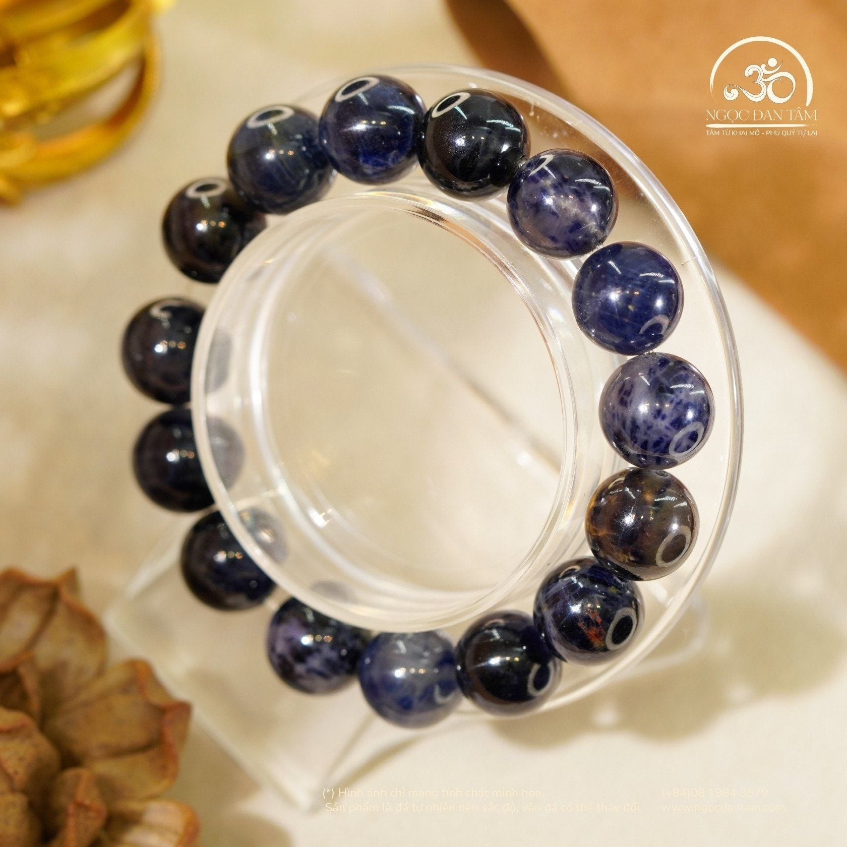  Vòng Tay Đá Sapphire Việt Nam 12mm 