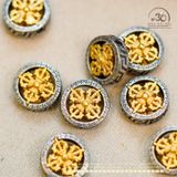  Charm Bánh Xe Pháp Luân Nhỏ 10,24mm - Bạc 925 Mạ Vàng Cao Cấp 