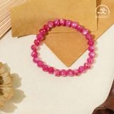  Vòng Tay Ruby Hồng Vip Cắt Giác 5,5 x 7,5 mm 