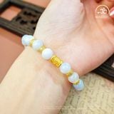  Vòng Tay Mã Não Xanh Lace 8mm 3A Phối Charm Trụ Chú Omani 