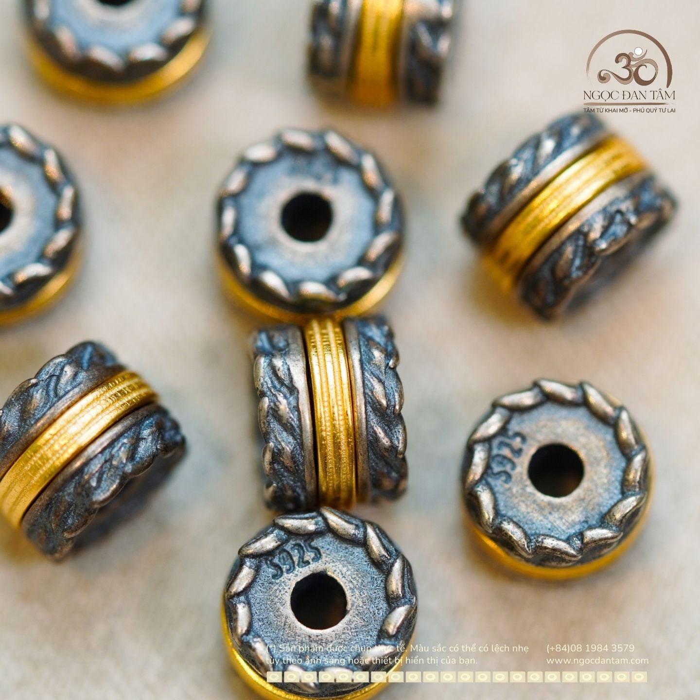  Charm Lông Vũ 8.03mm - Bạc 925 Mạ Vàng Cao 