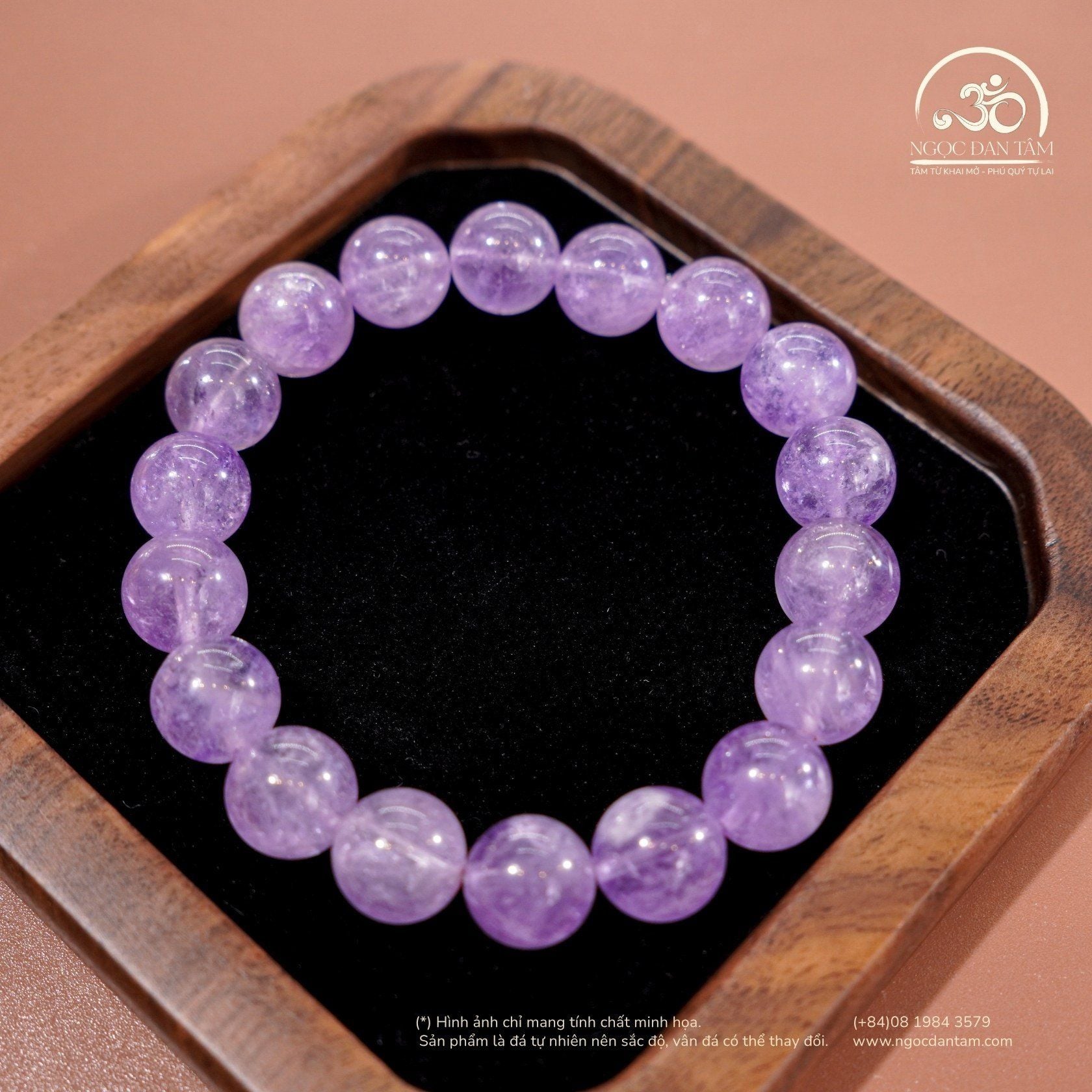  Vòng Tay Thạch Anh Tím Lavender 10mm 5A 