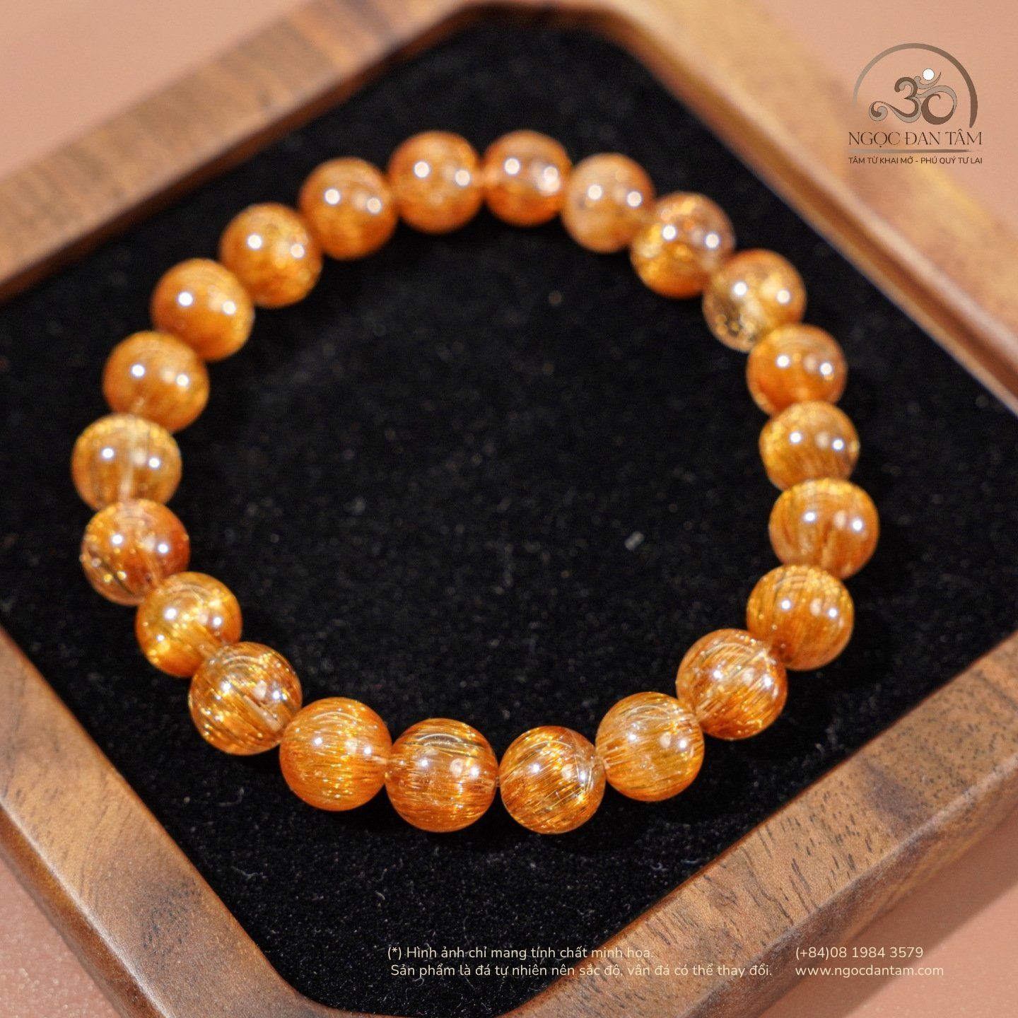  Vòng Tay Tóc Nâu Đồng Trục VVIP 8mm 