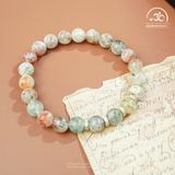  Vòng Tay Đá Mặt Trời Đa Sắc 8mm Phối Charm Mạ Bạc 