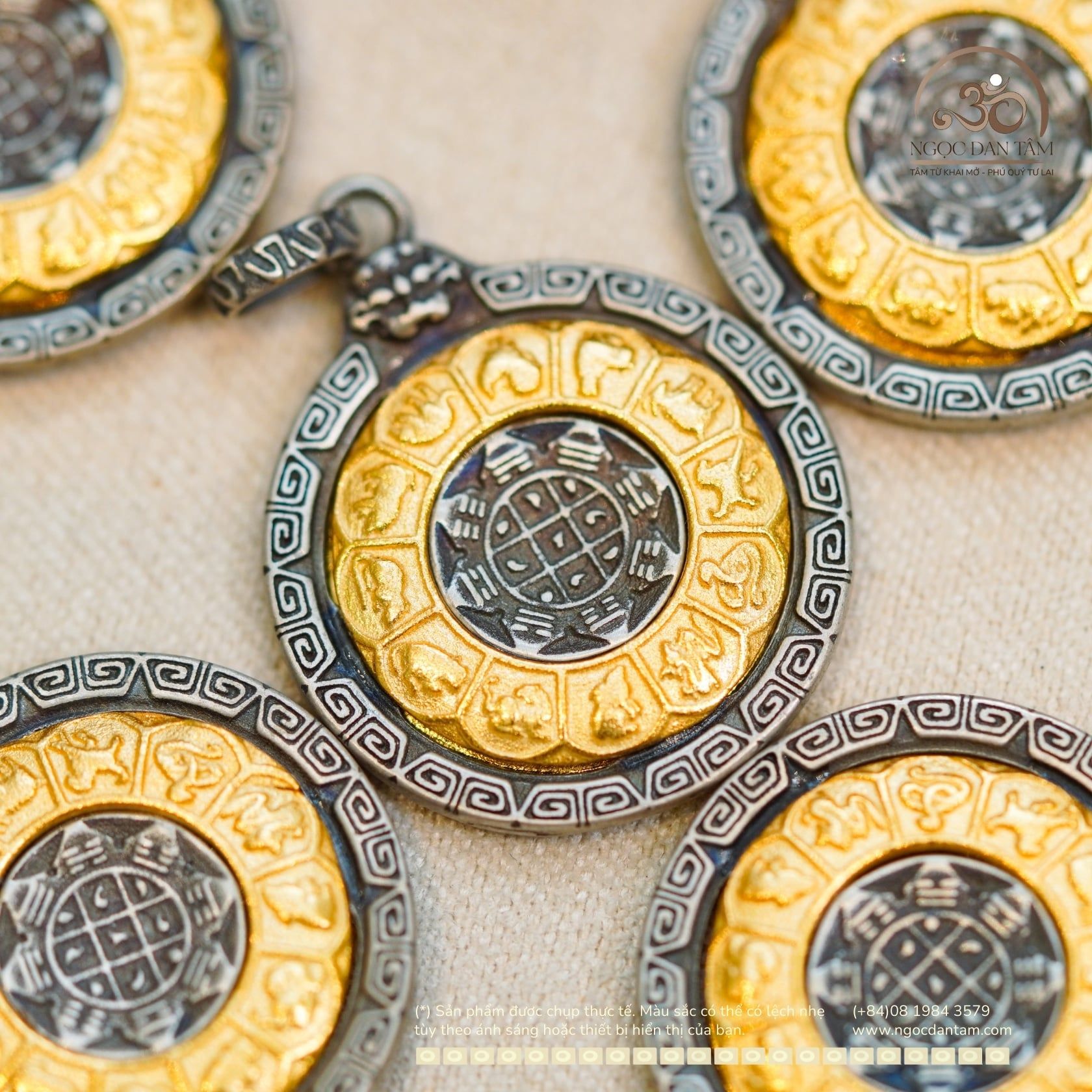  Mặt Dây Chuyền 12 Con Giáp 18,96 - Bạc 925 Mạ Vàng 