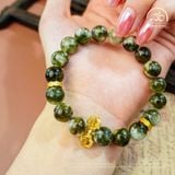  Vòng Tay Mắt Rồng Xanh Phối Charm Chùy Kim Cang 10mm 2A 