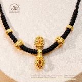 Vòng Tay + Vòng Cổ Thắt Dây Charm Chùy Kim Cang Bạc 925 Mạ Vàng Cao Cấp 