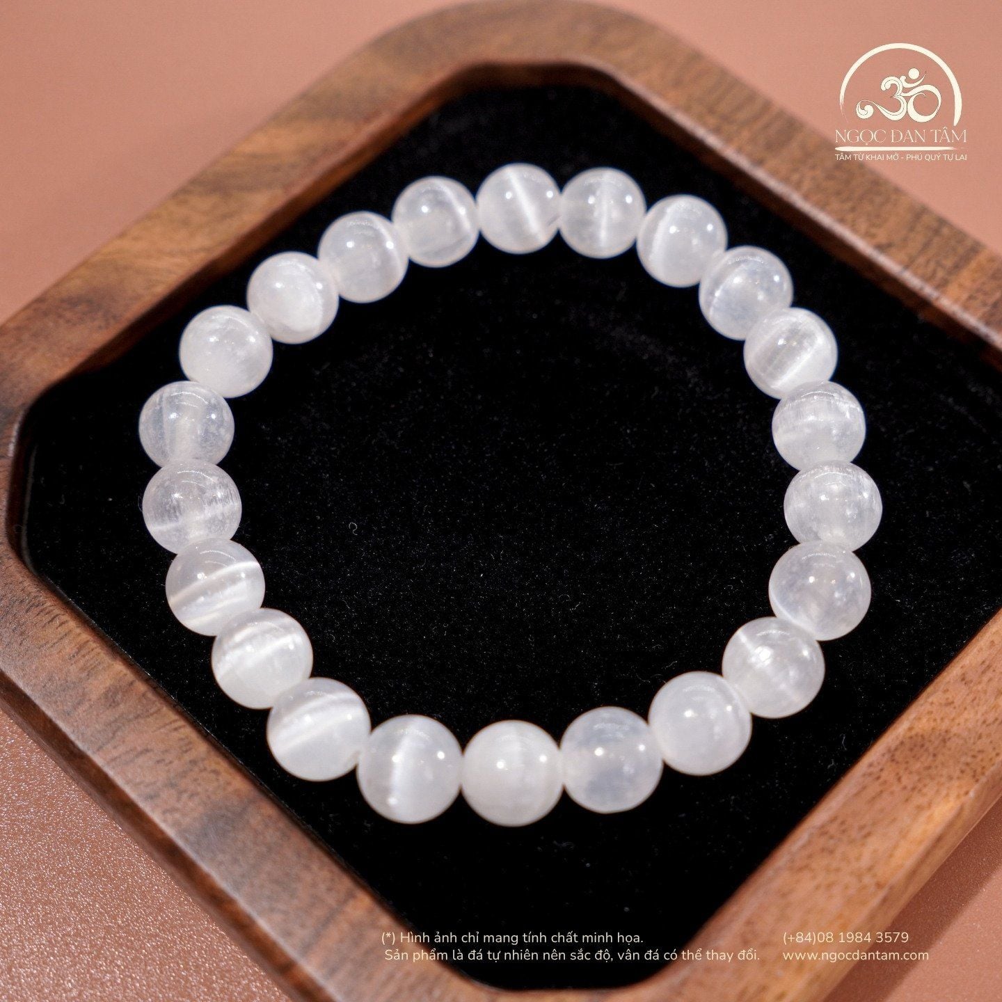  Vòng Tay Selenite 8mm - 10mm 3A 