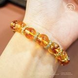  Vòng Tay Thạch Anh Vàng Hoa Bay 10mm 3A Phối Charm 