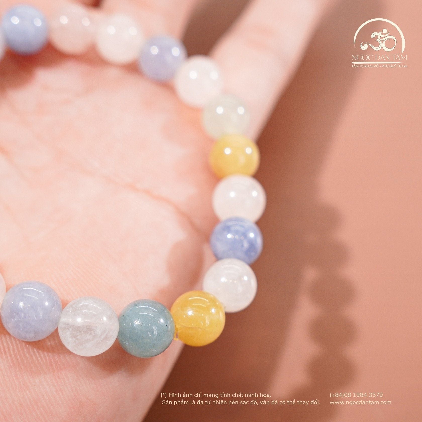  Vòng Tay Morganite 8mm - 10mm 6A 