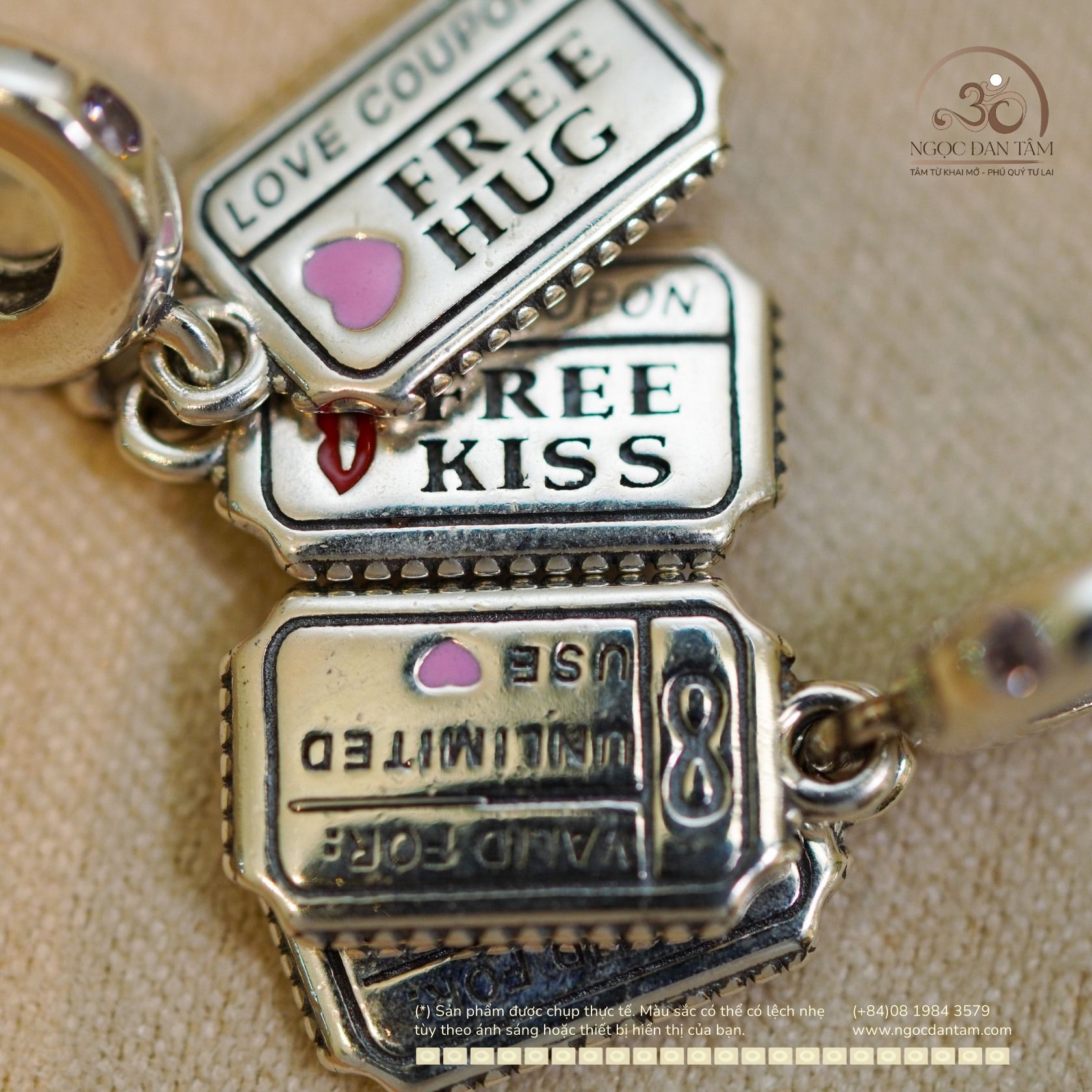 Charm Treo Mặt treo Pan Vô Cực Bạc 925 