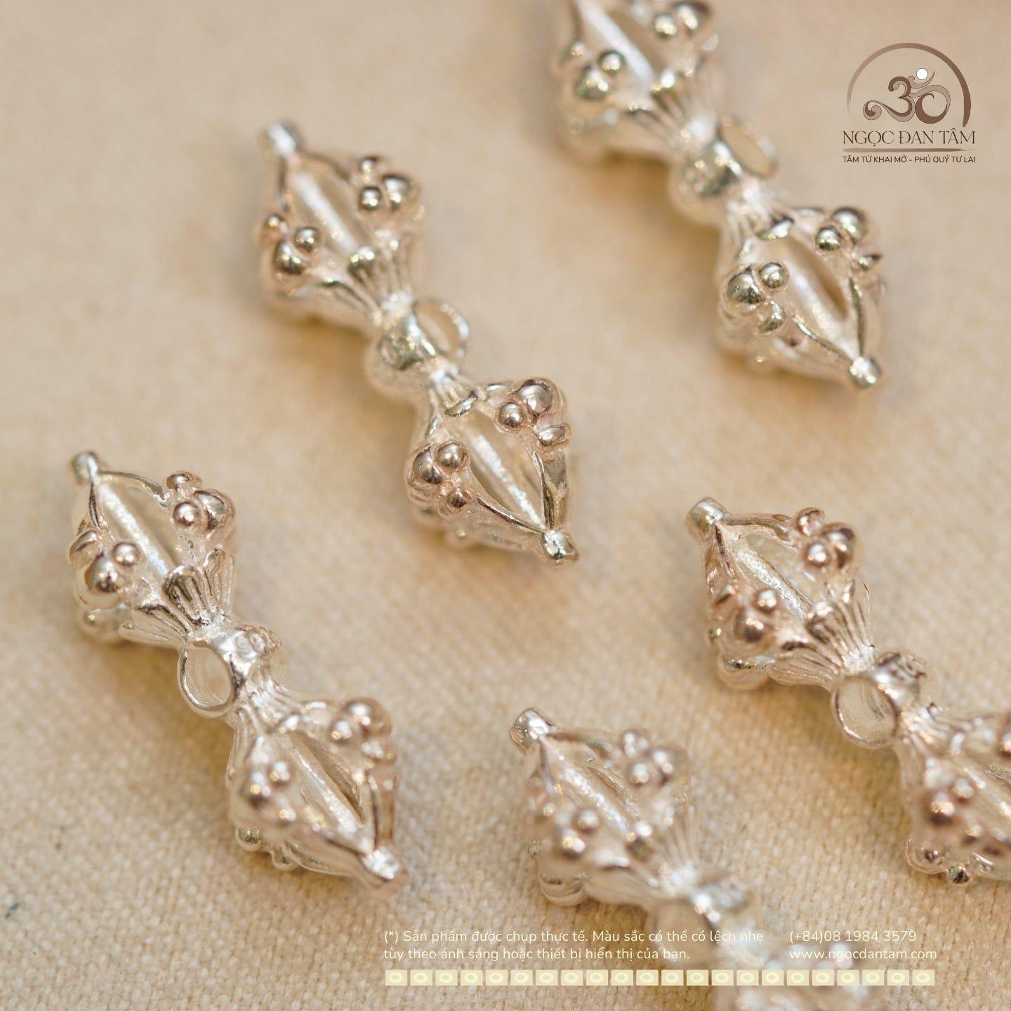  Chùy Kim Cang Bạc Trắng 925 