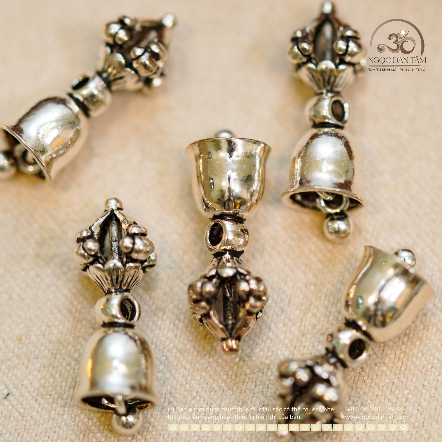  Chuông Kim Cang Bạc Đen 925 