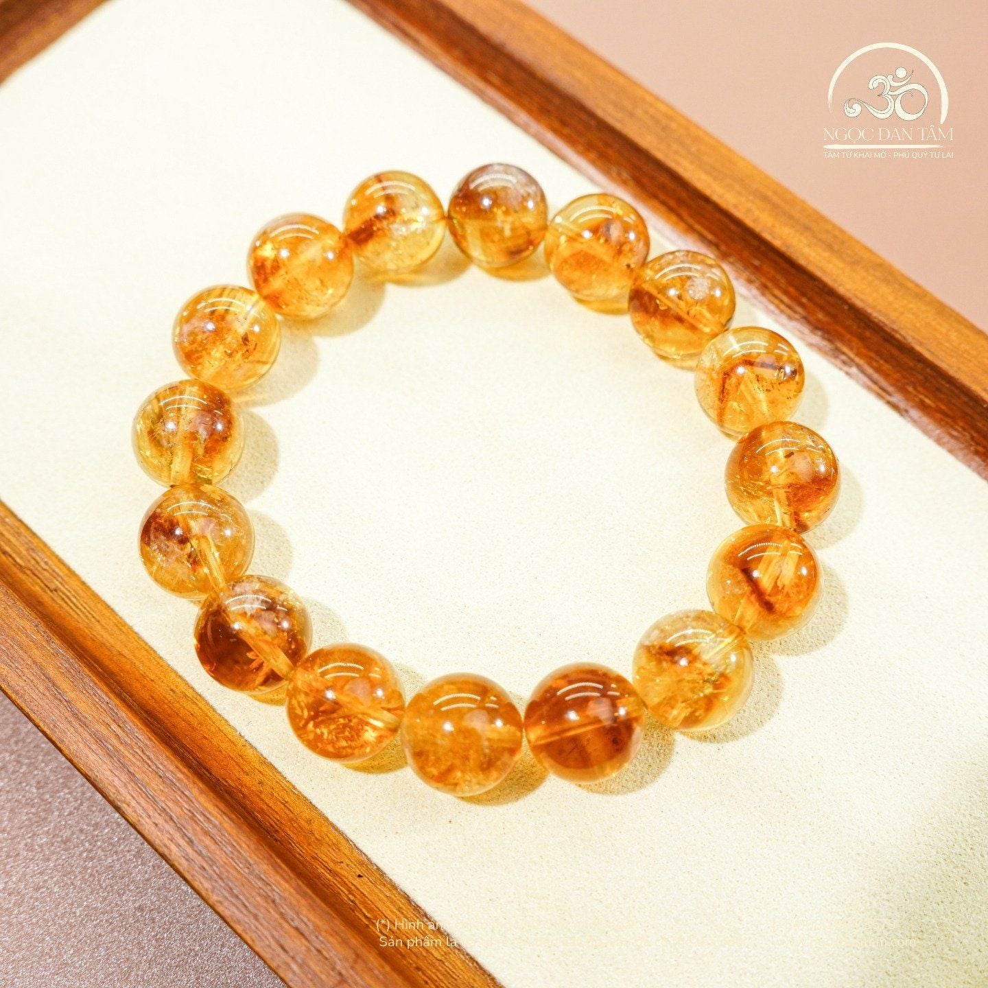  Vòng Tay Thạch Anh Vàng Hoa Bay 11mm 3A 