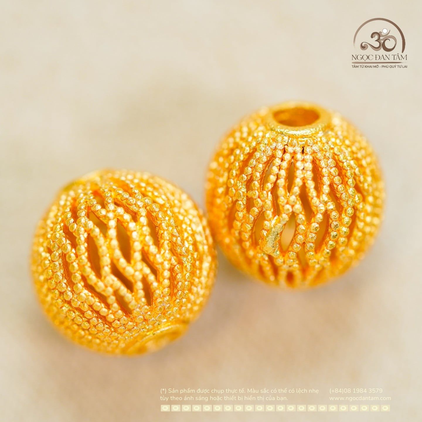  Charm Lồng Đèn 10,09mm - Kim Loại Mạ Vàng Cao Cấp 