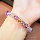  Vòng Tay Đá Thạch Anh Tím Lavender 8mm 3A Phối Charm Lồng Đèn 