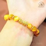  Vòng Tay Mắt Hổ Vàng Phối Tỳ Hưu 8mm 6A 