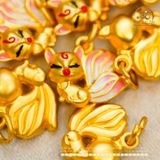  Charm Treo Cửu Vĩ Hồ 13,87mm - Kim Loại Mạ Vàng Cao Cấp 