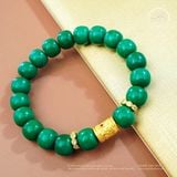  Vòng Tay Đá Howlite Lu Thống Phối Charm 10mm 