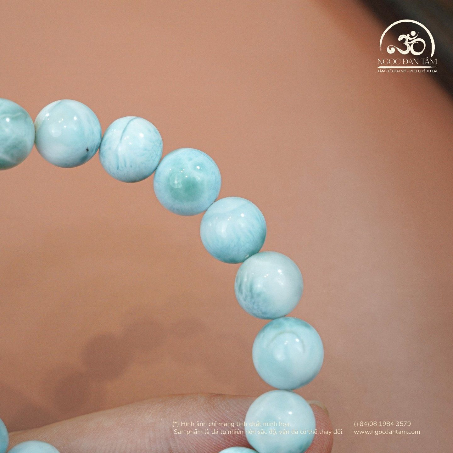  Vòng Tay Đá Larimar 10mm 5A 