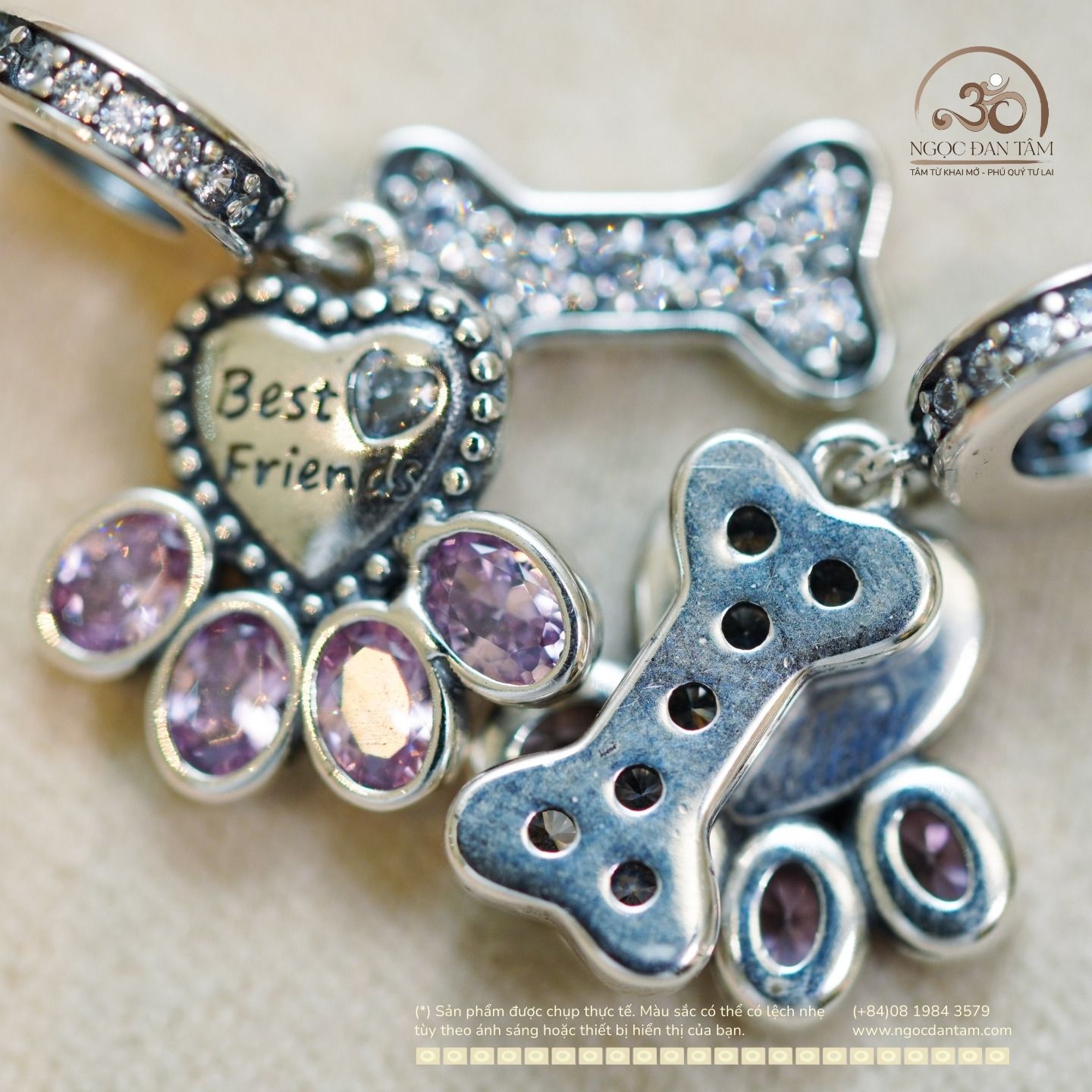  Mặt Treo Pandora Xương 12,34mm - Bạc 925 Cao Cấp 