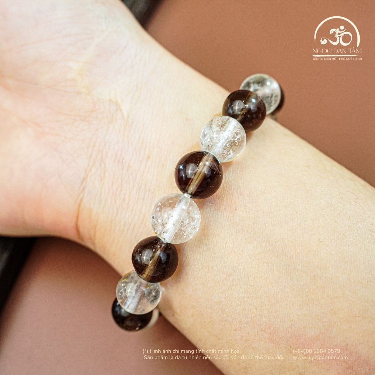  Vòng Tay Đá Thạch Anh Khói 10mm 2A Phối Đá Topaz 10mm 2A 