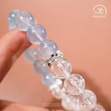  Vòng tay Liên Thủy (Aquamarine 10mm 3A & Thạch Anh Trắng 10mm 2A) 