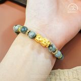  Vòng Tay Mắt Chim Ưng Xám 6A - 8mm Phối Charm Tỳ Hưu 