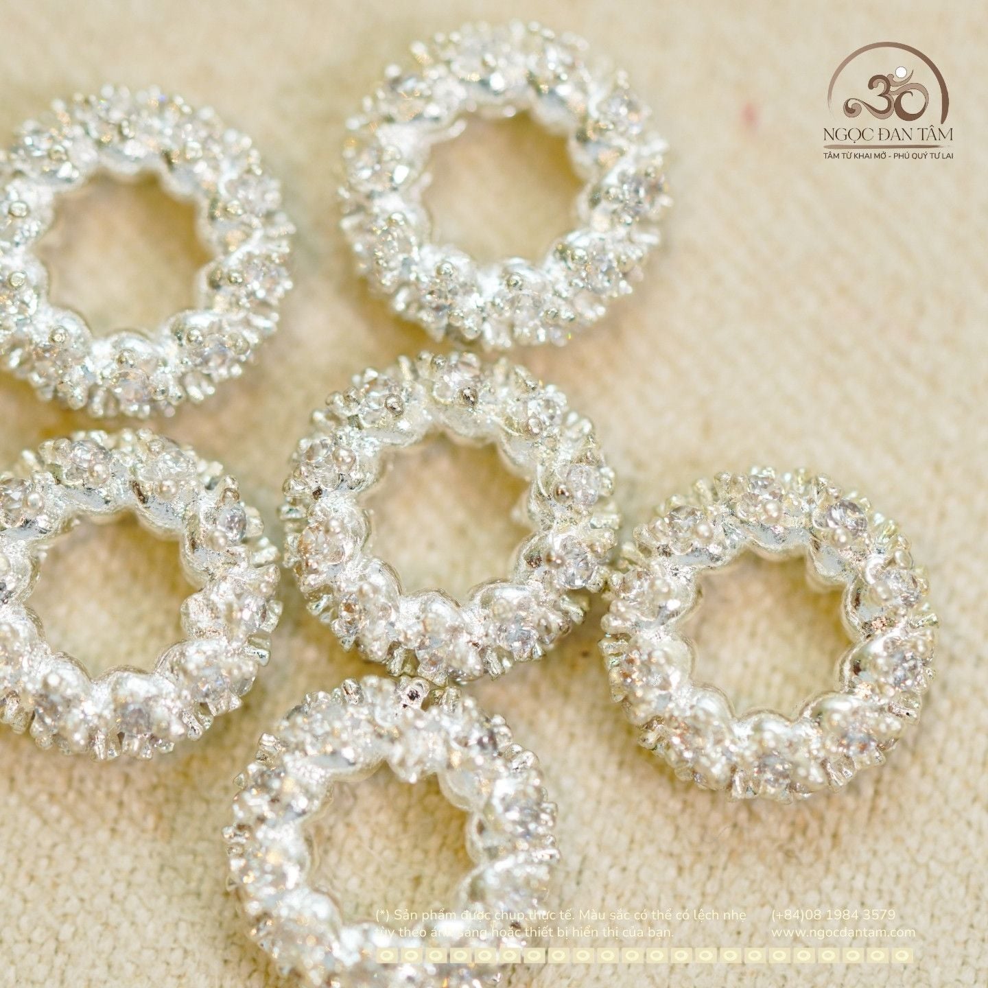  Charm Vòng Lấp Lánh 8mm - Bạc Cao Cấp 