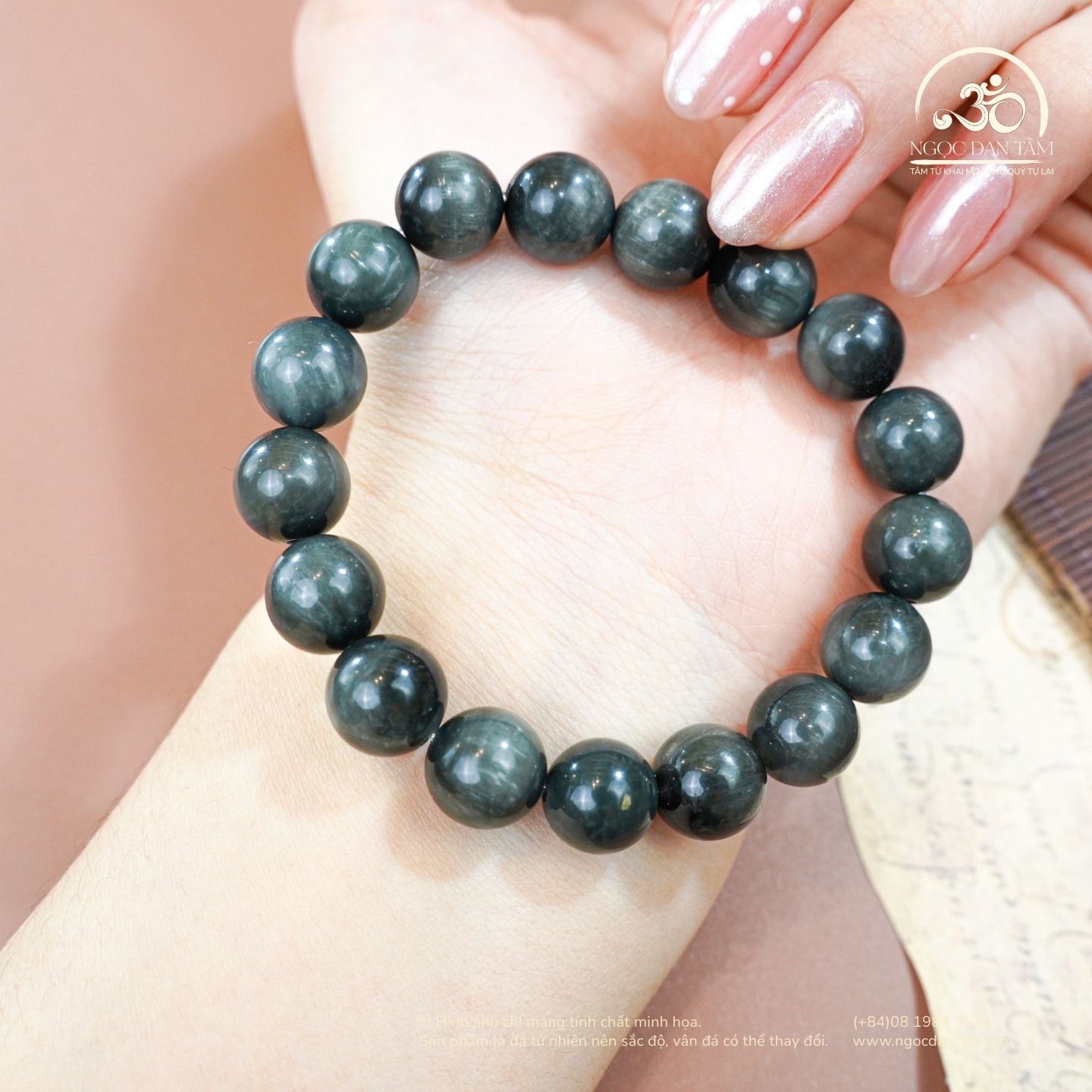  Vòng Tay Mắt Chim Ưng Xám 5A 10mm 