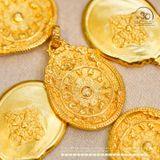  Mặt Dây Chuyền Văn Thù Cửu Cung Bát Quái 12 Cung Hoàng Đạo 17,44mm - Bạc 925 Mạ Vàng Cao Cấp 