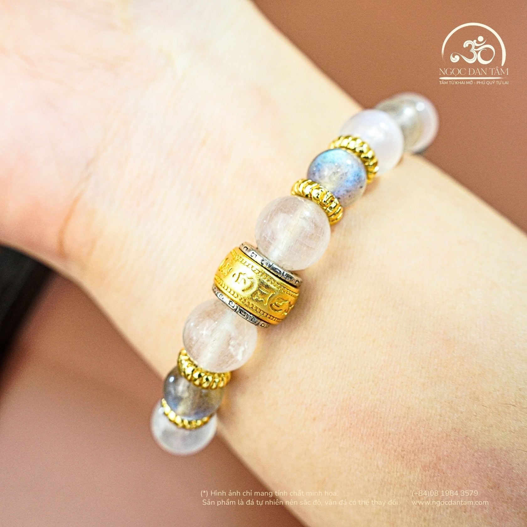  Vòng Tay Hắc - Bạch Nguyệt Quang Phối Charm 