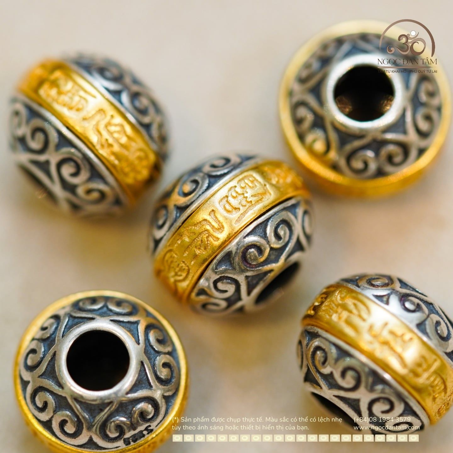  Charm Thái Tuế (Lớn) 12,42mm - Bạc 925 Mạ Vàng Cao Cấp 