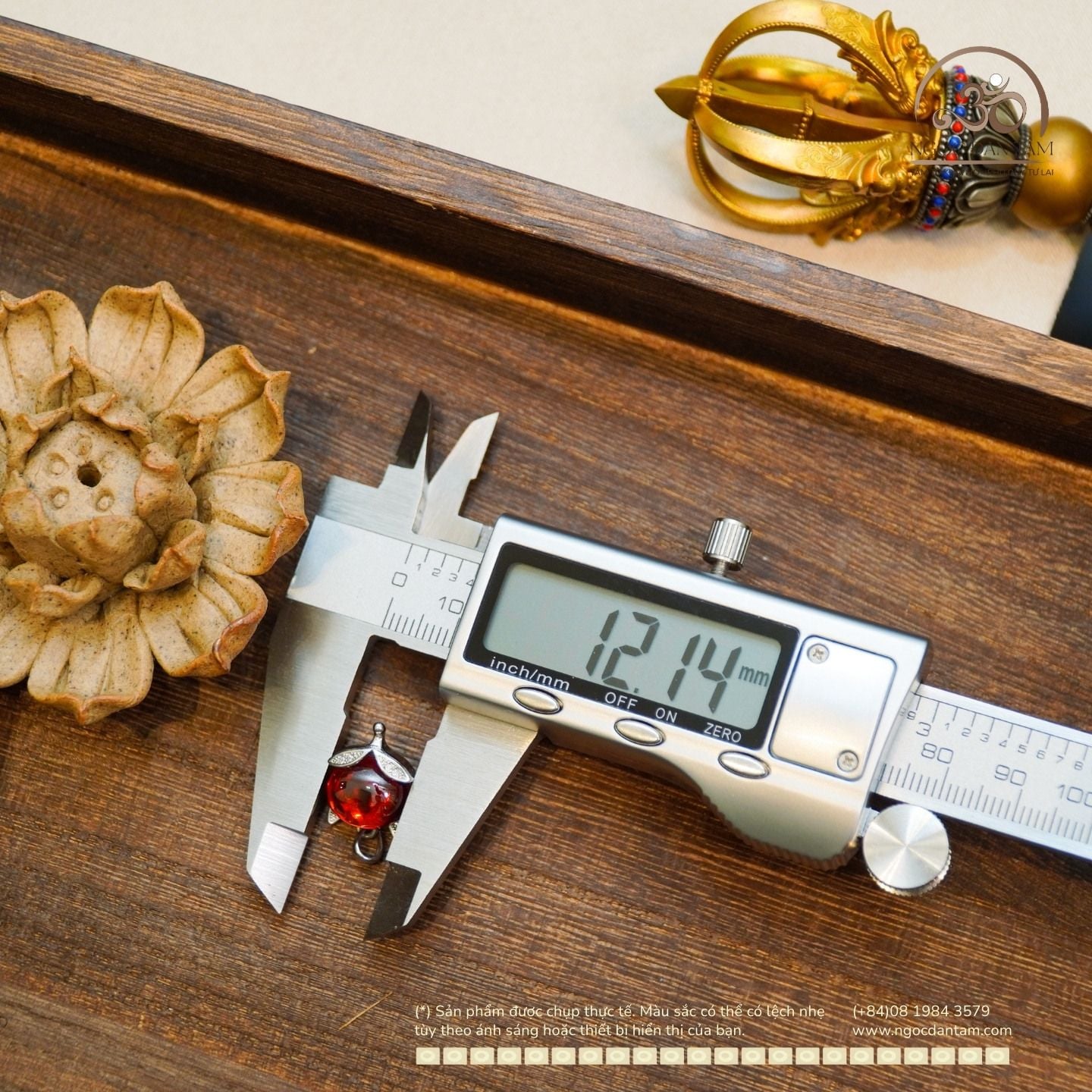  Mặt dây chuyền Hồ Ly Đá Đỏ 12,14mm - Bạc 925 Cao Cấp 